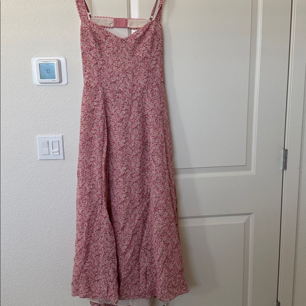 Reformation Pink and Cream Floral Dress